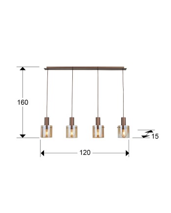 I3-VENIZE- LAMPARA 4L COBRE-AMBAR